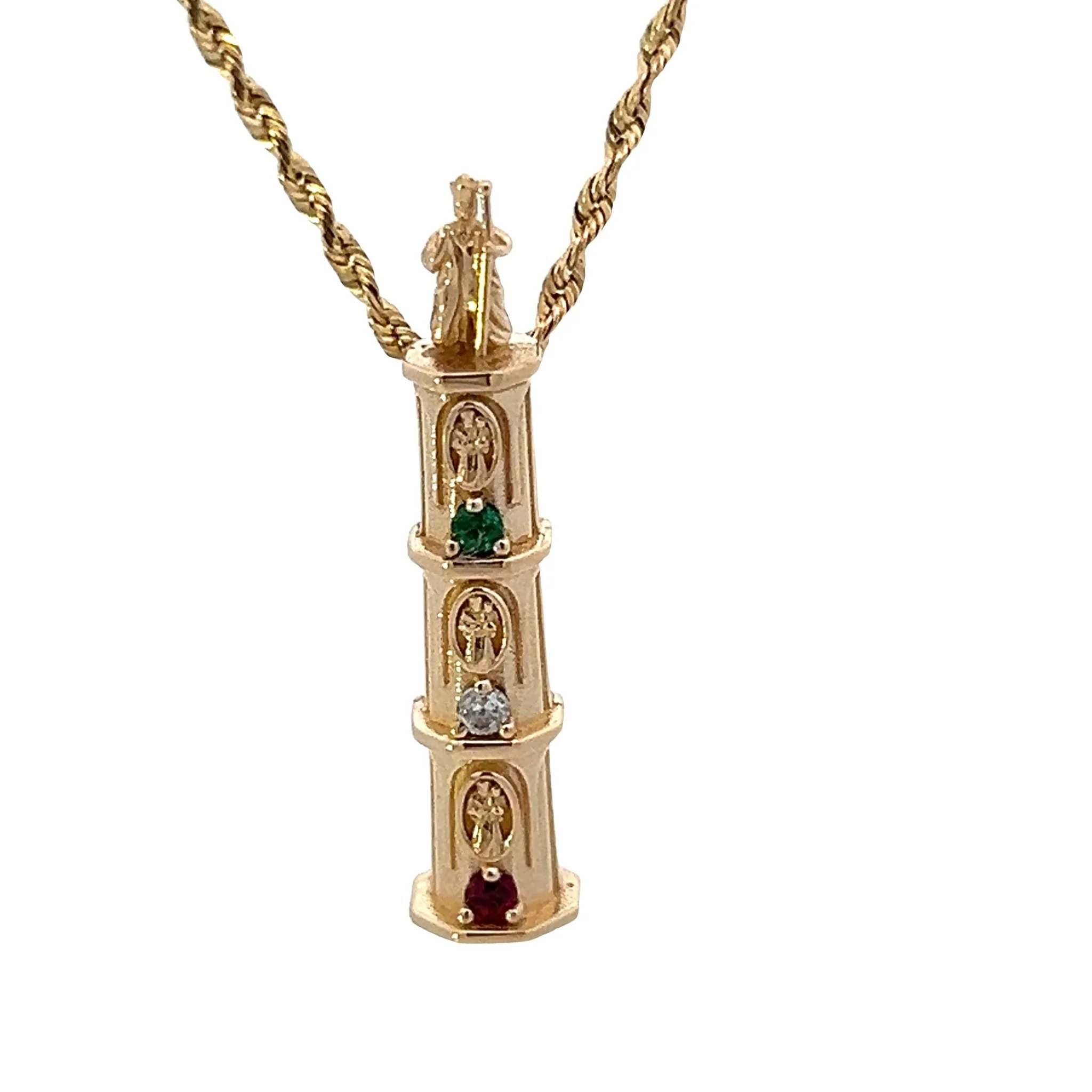 14 Karat Solid Gold MIniature size Giglio Pendant (23)