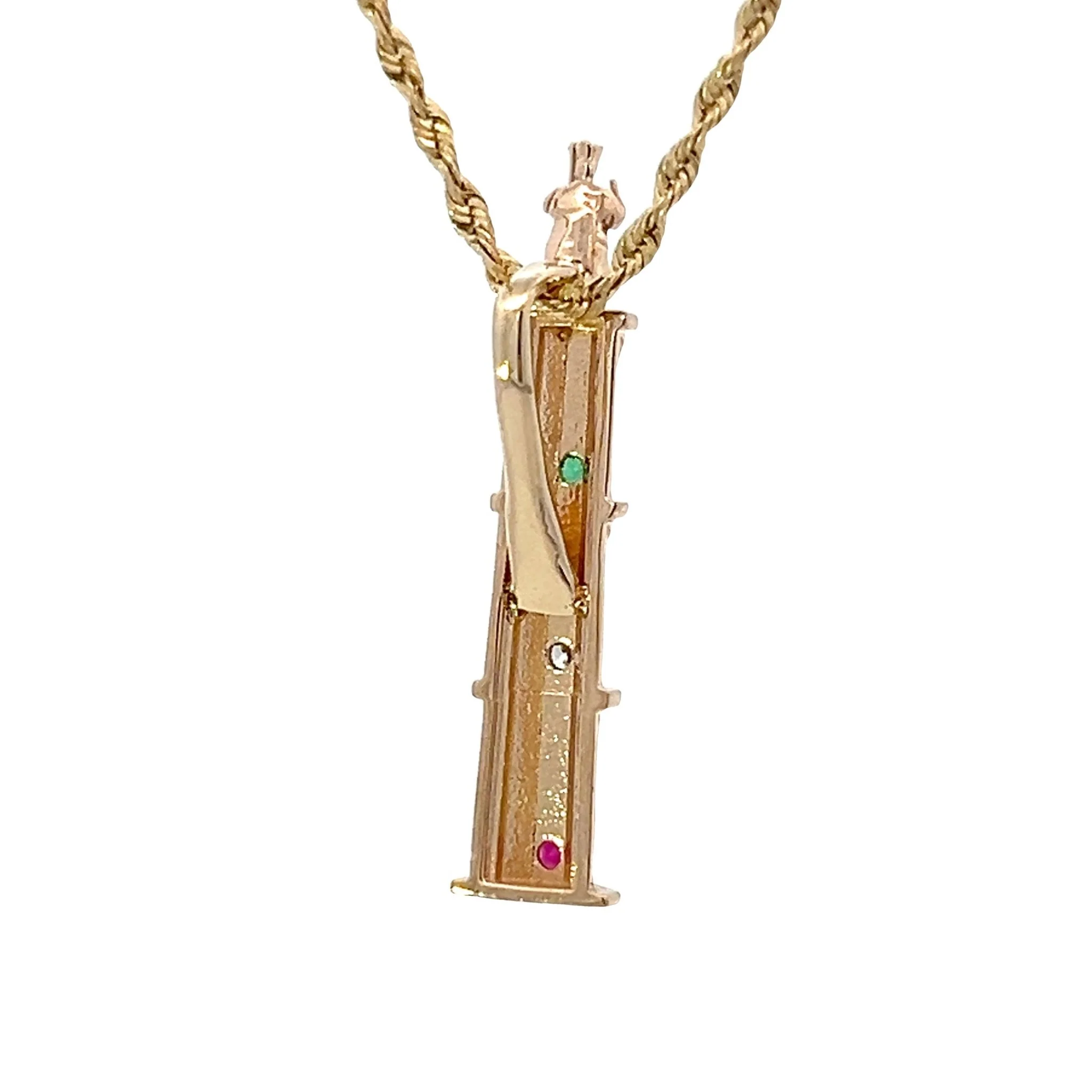 14 Karat  Gold Miniature size Giglio Pendant Front (23) - Image 3