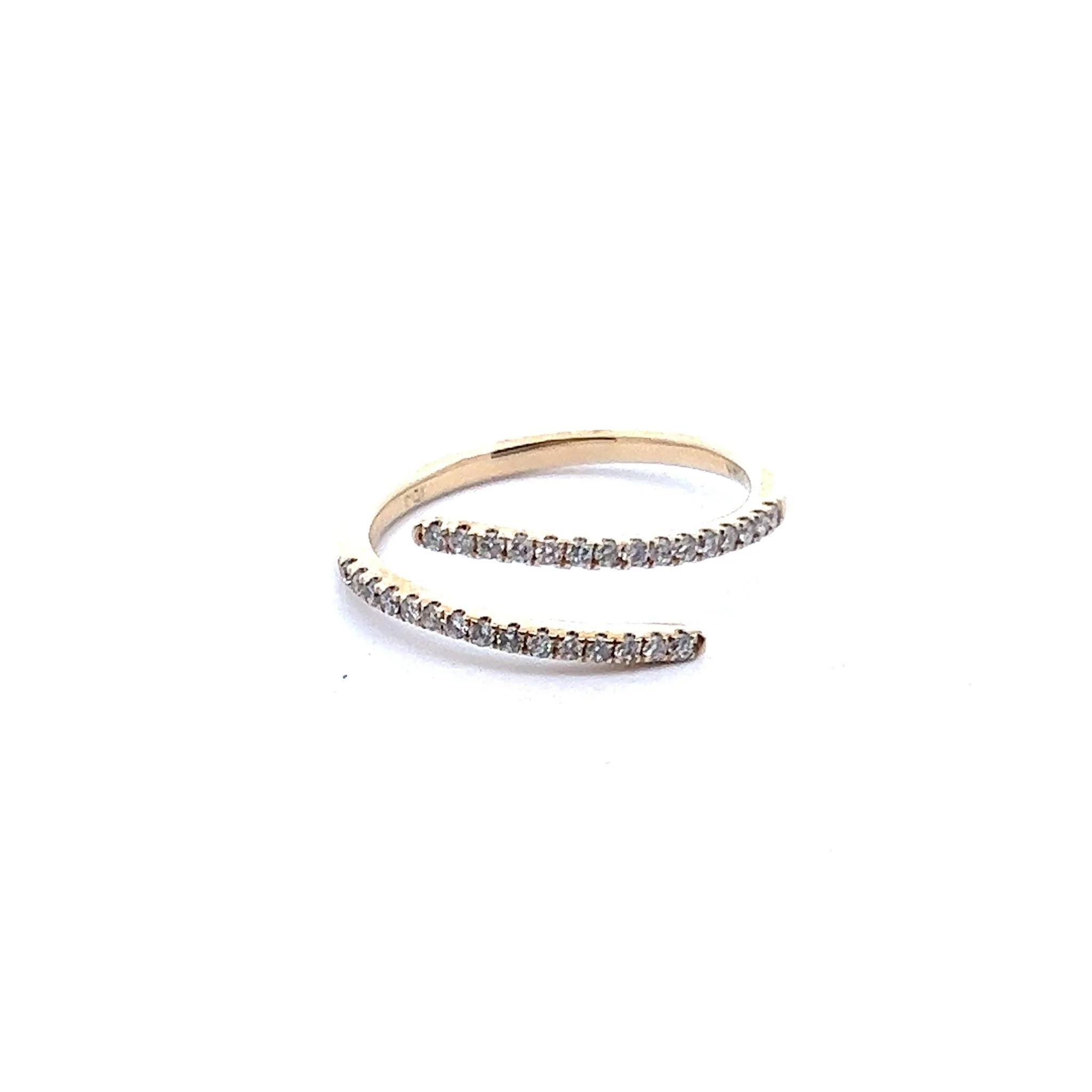 14K Diamond Bypass Ring