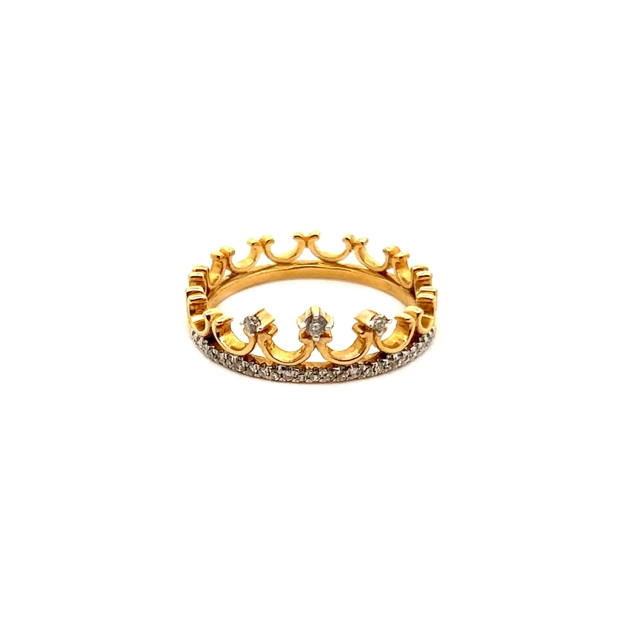 14K Yellow Gold Dia Crown Diamond Ring