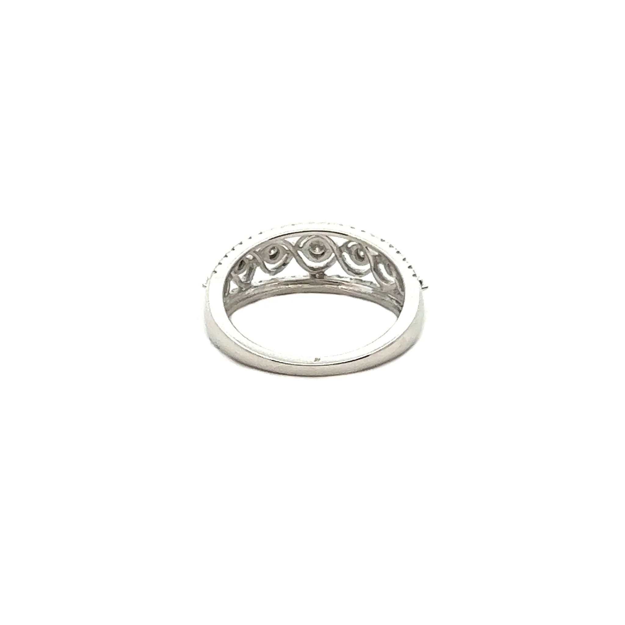14K White Gold Spiral Diamond Ring - Image 3