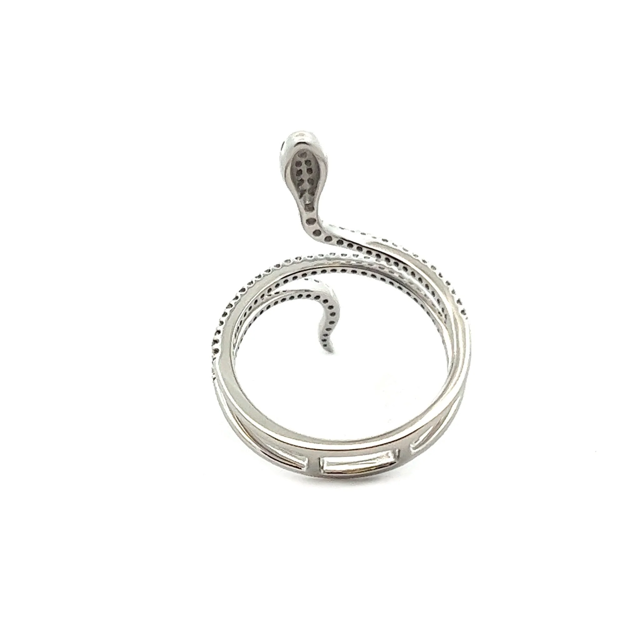 14K White Gold Furled Snake Ring - Image 3