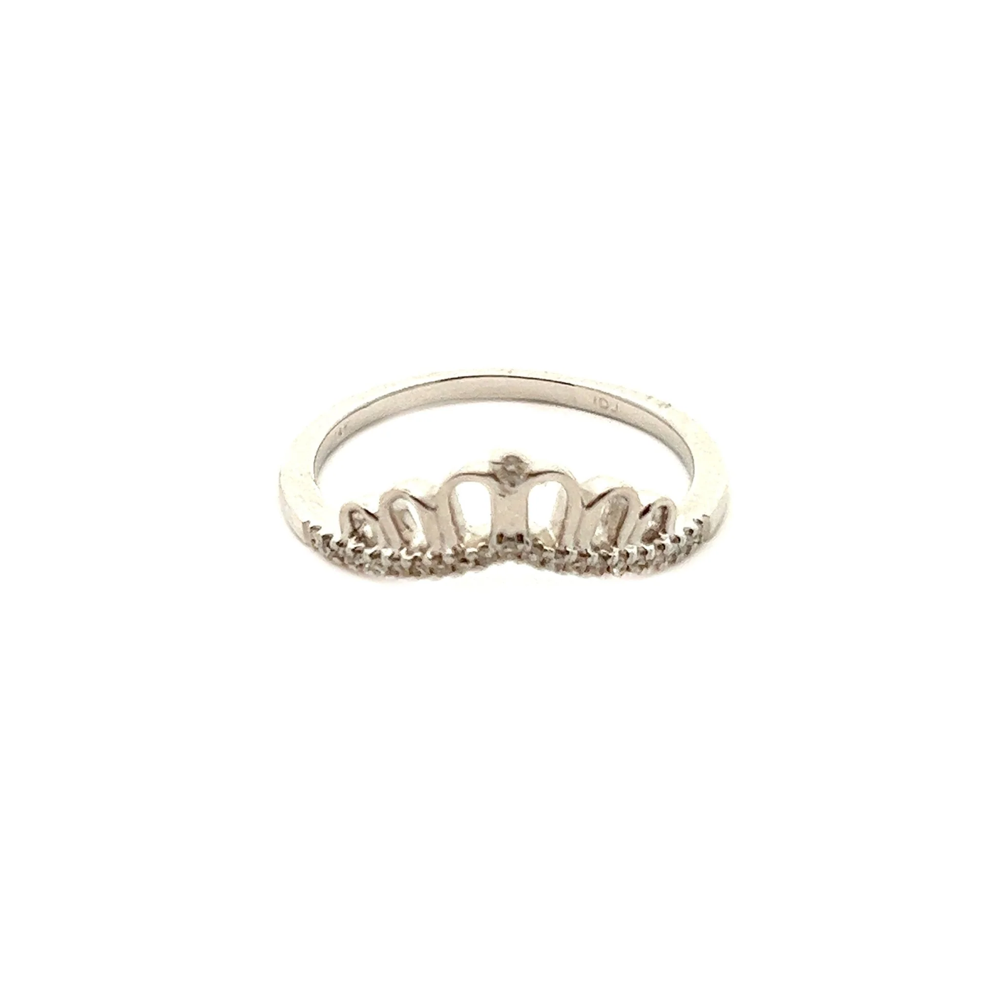 14K White Gold Tiara Ring