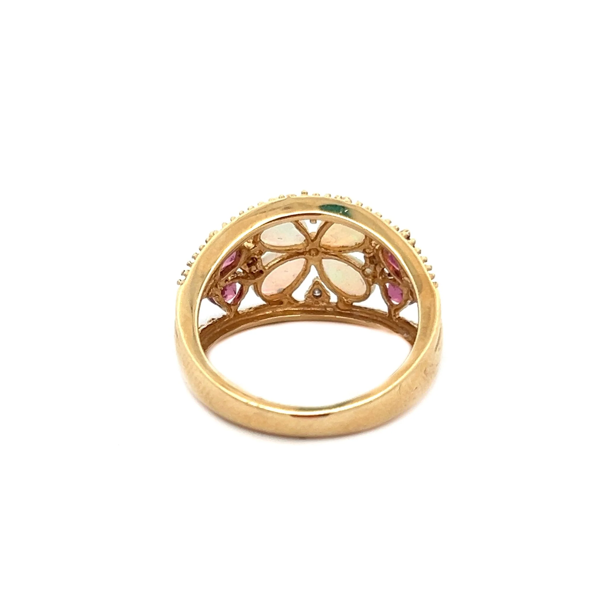 14K Yellow Gold Toumaline and Opal Ring - Image 3
