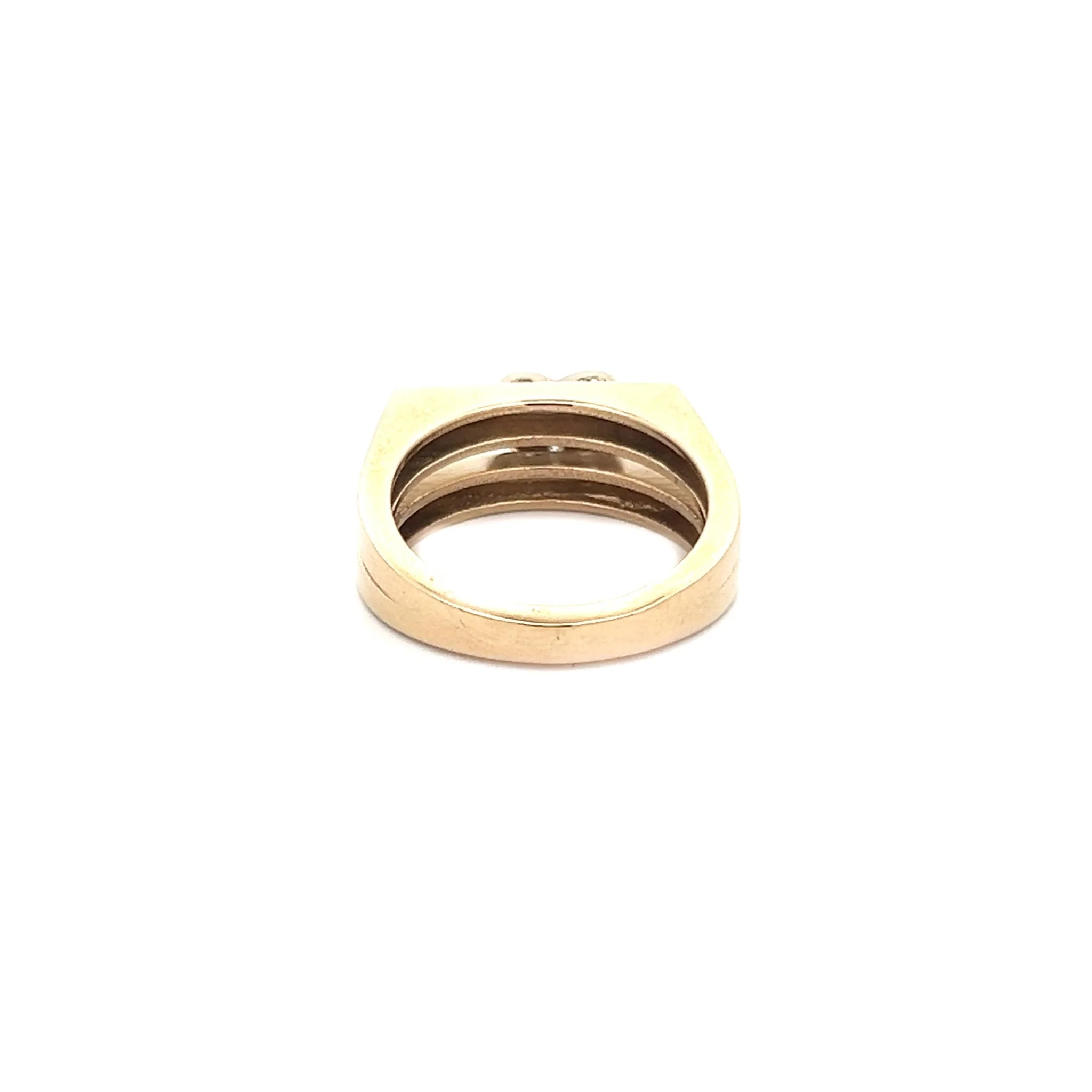 14K Yellow Gold Split Ring with Diamond Heart - Image 3