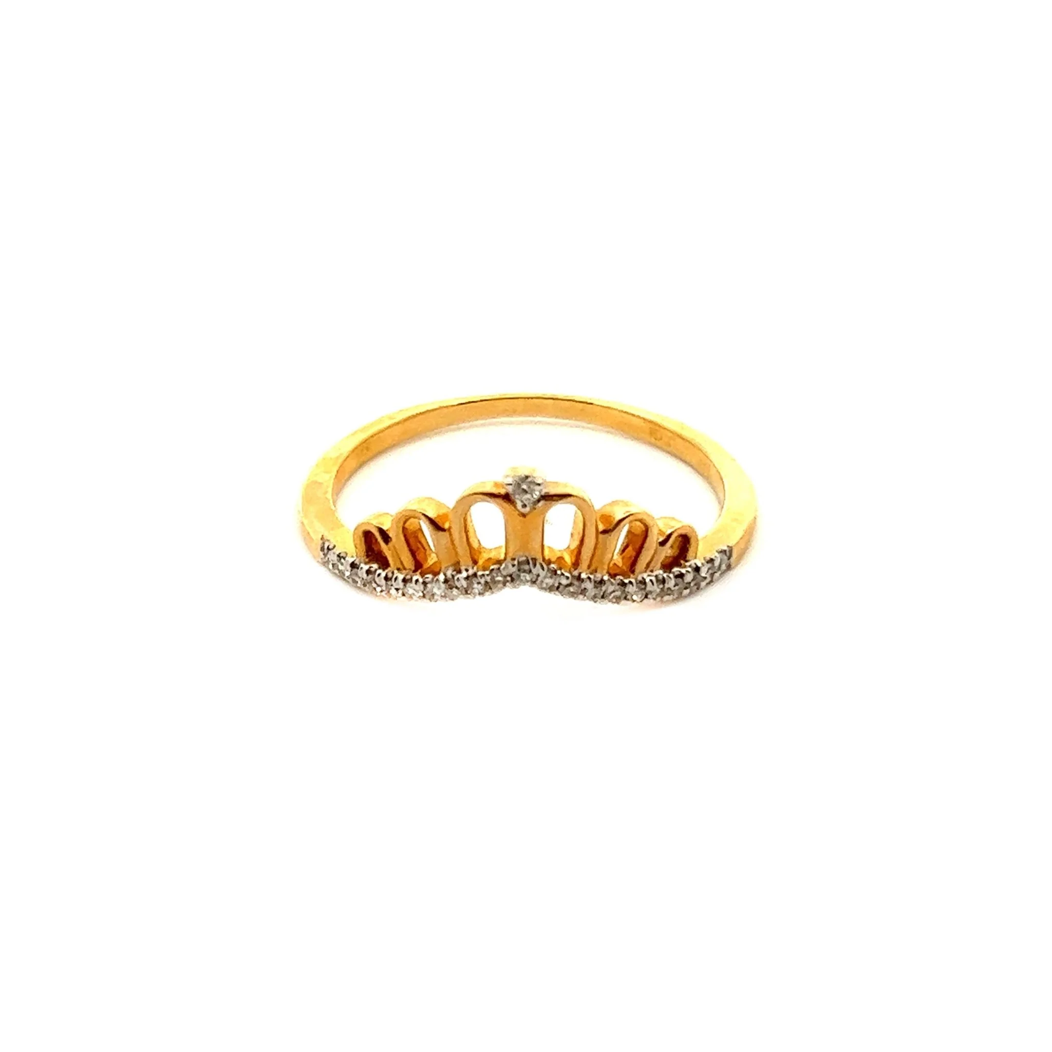 14K Yellow Gold Tiara Diamond Ring