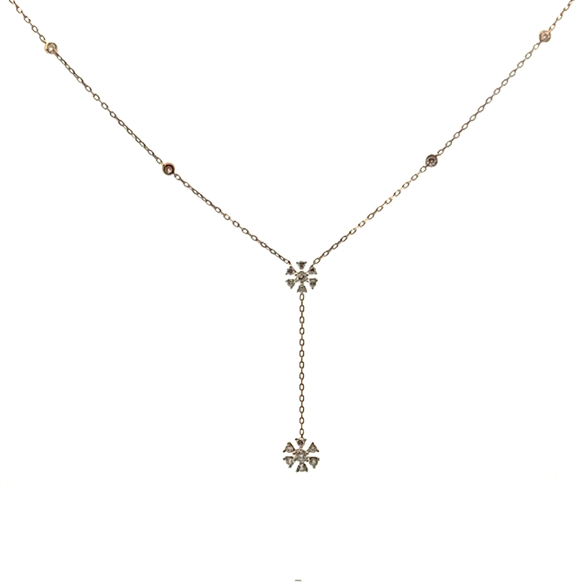18K Rose Gold Dia Lariat Diamond Necklace