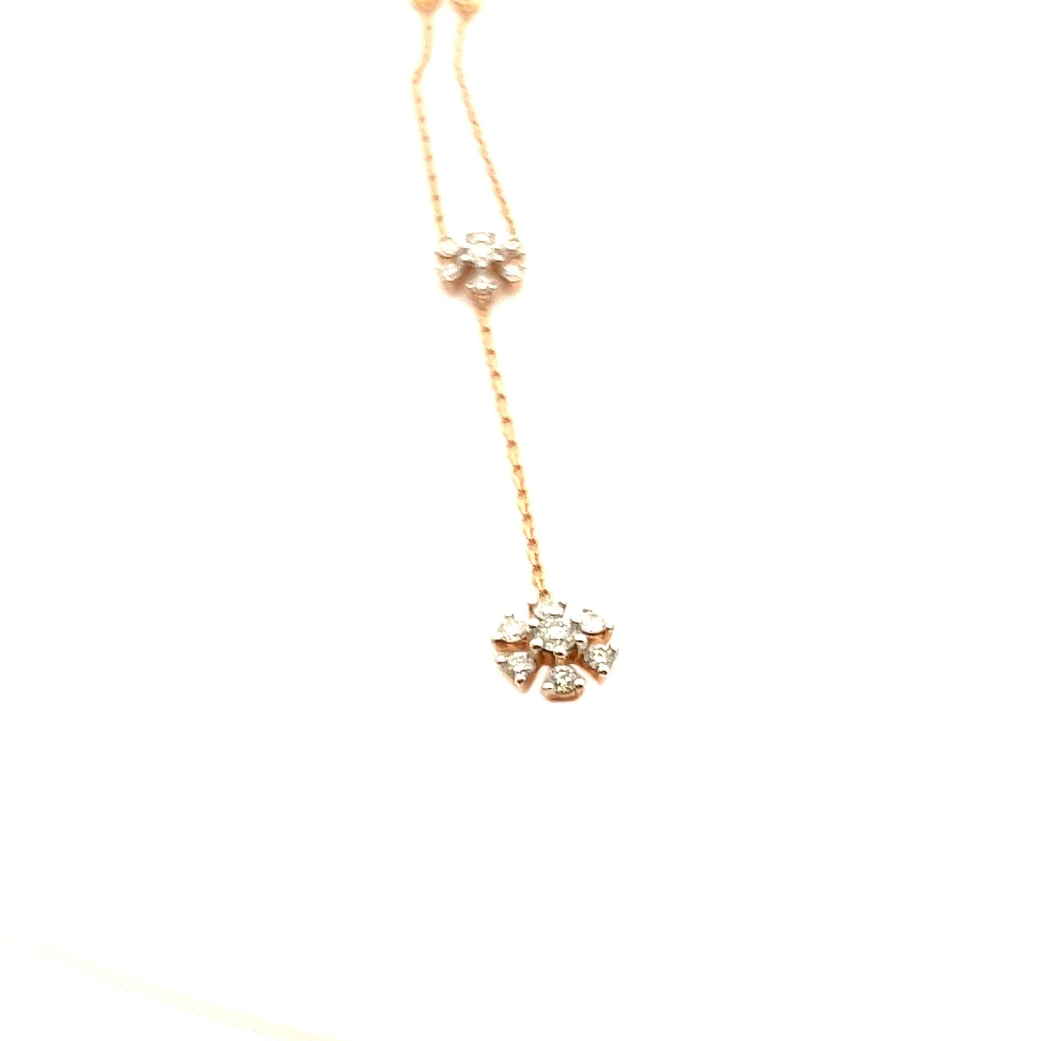 18K Rose Gold Dia Lariat Diamond Necklace - Image 2