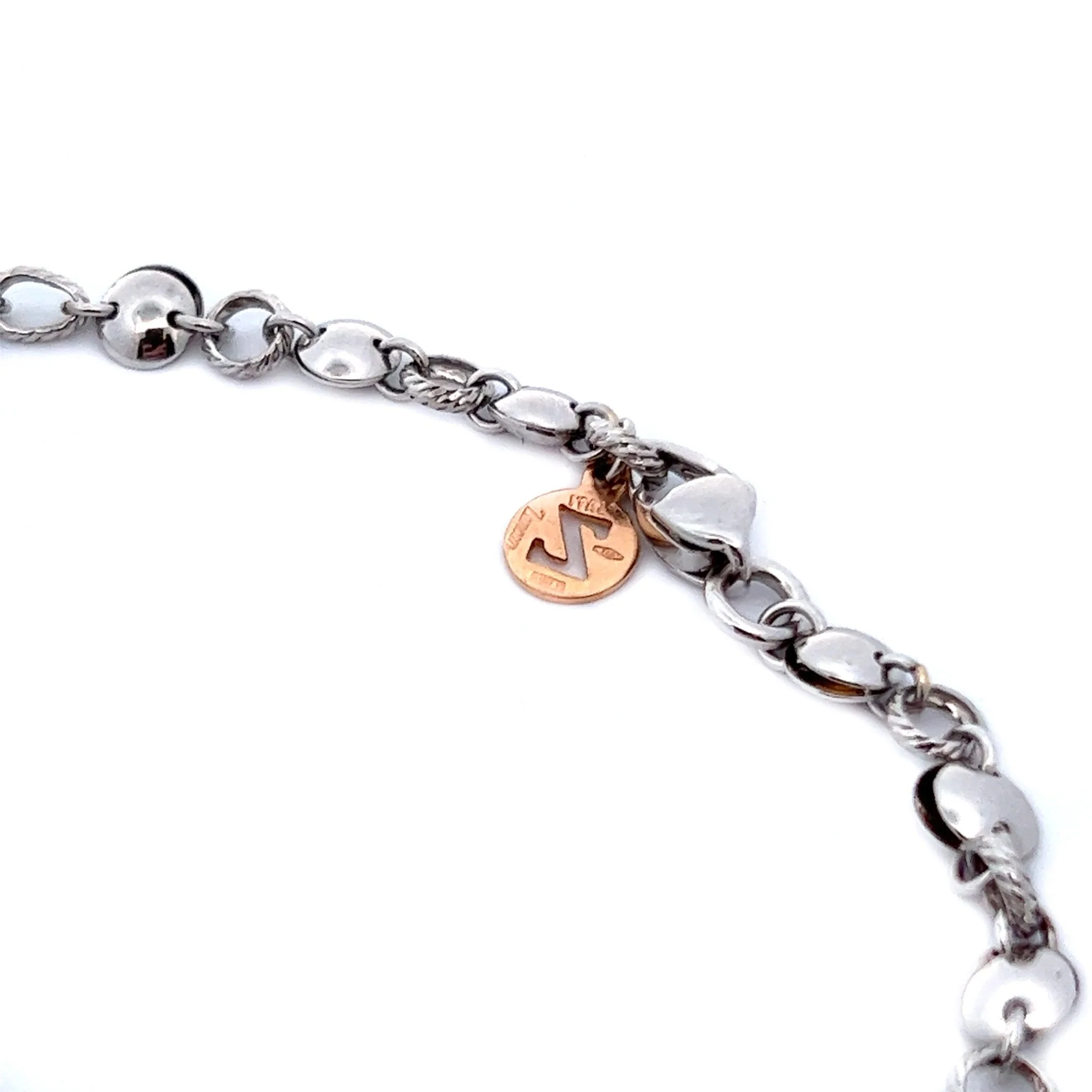 18K White Gold Lariat Necklace with Diamond Pendant - Image 5