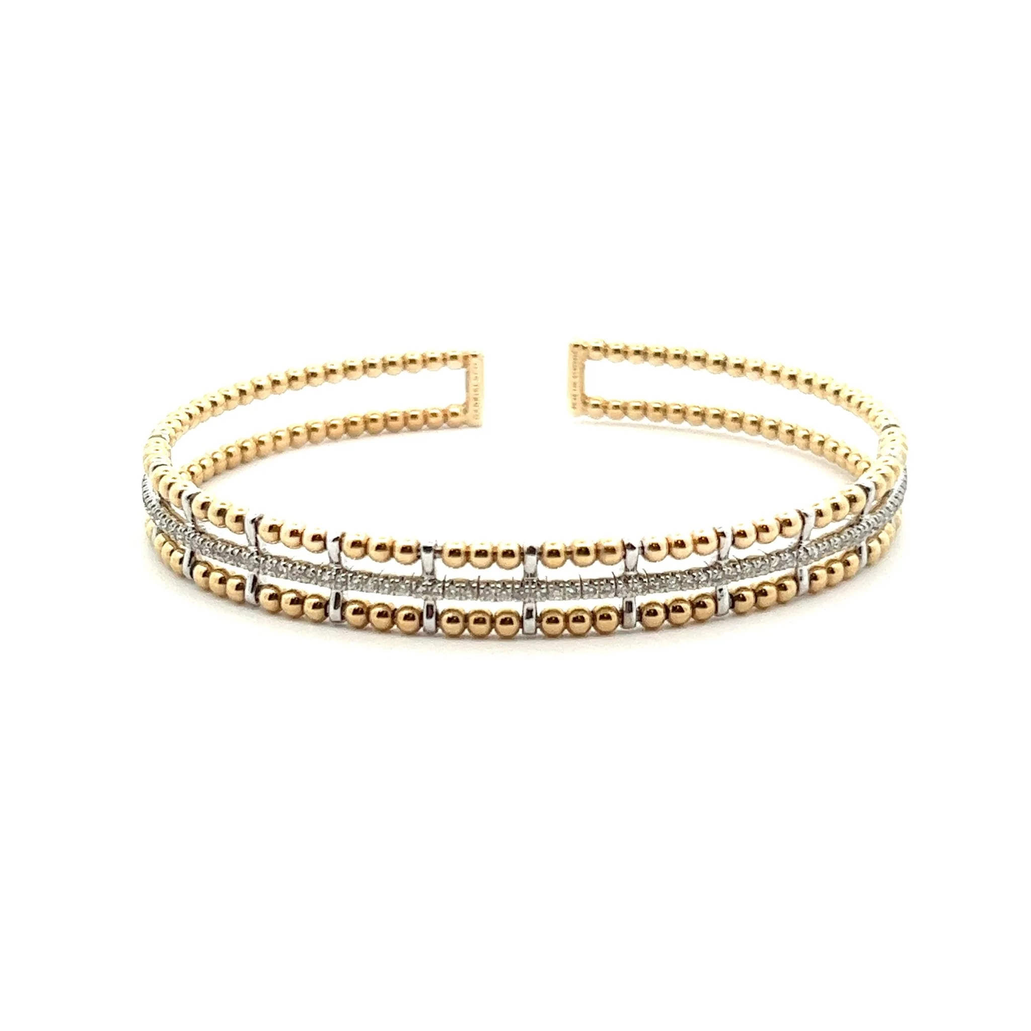 Gabriel & Co. 14k Yellow Gold Bujukan Bangle Bracelet with Dia Diamonds