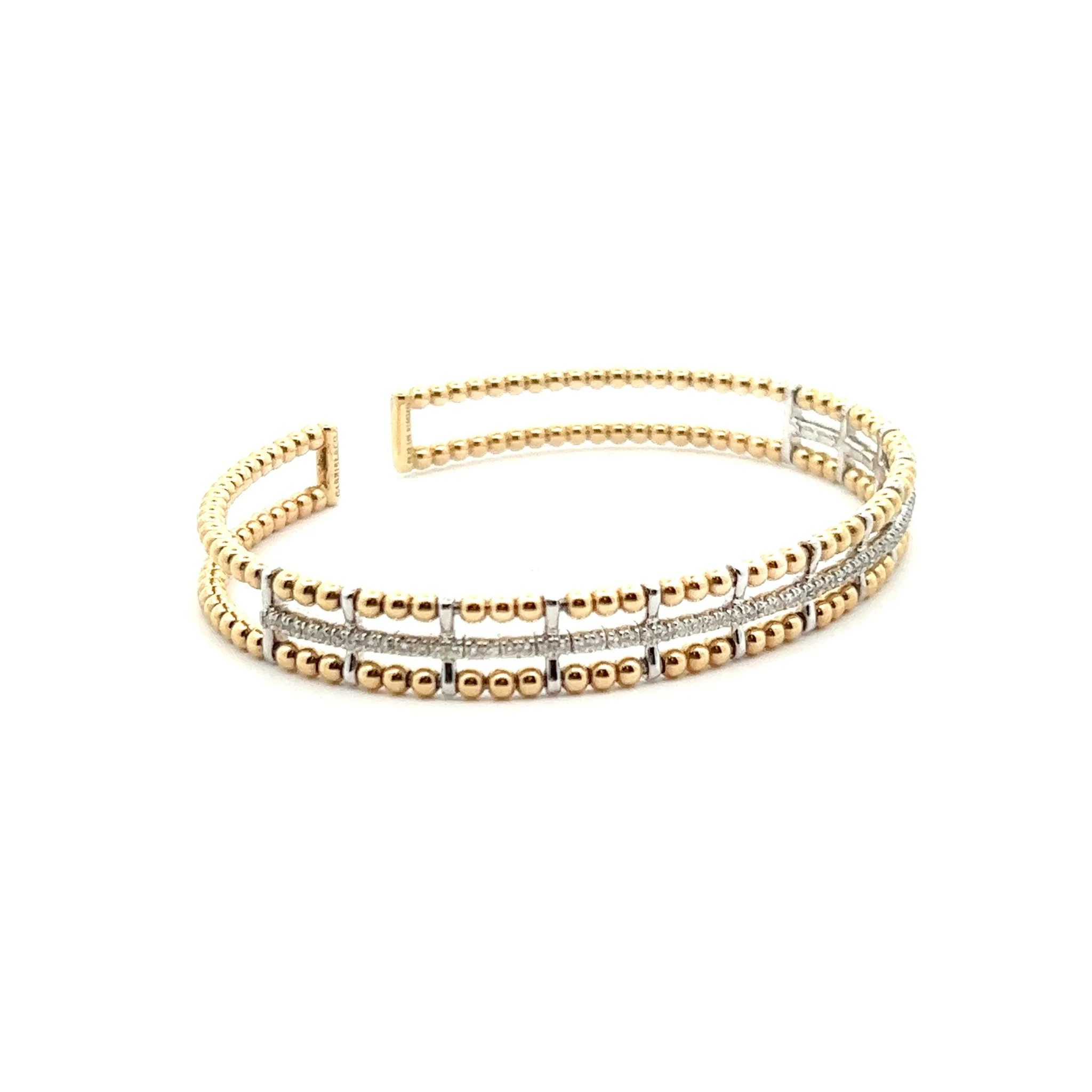 Gabriel & Co. 14k Yellow Gold Bujukan Bangle Bracelet with Dia Diamonds - Image 2