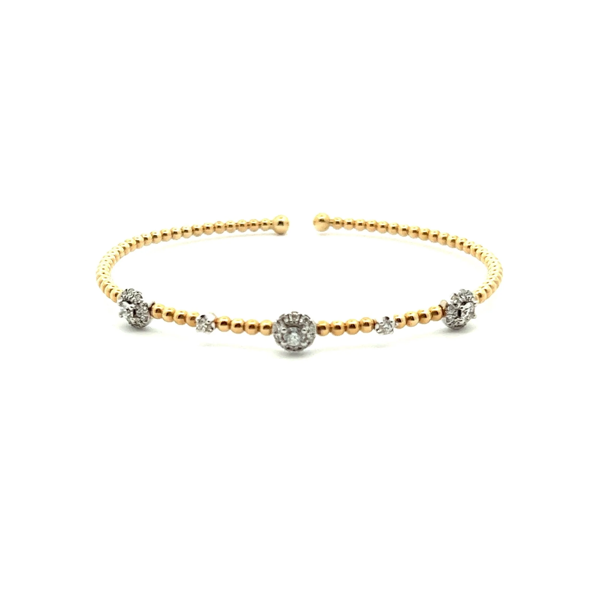 Gabriel & Co. 14k Yellow Gold Bujukan Cluater Station Cuff