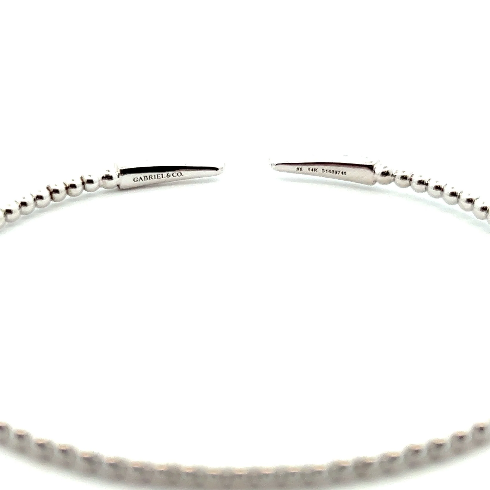 Gabriel & Co. 14k White Gold Bujukan Bangle Bracelet with Spikes and Dia Diamonds - Image 3