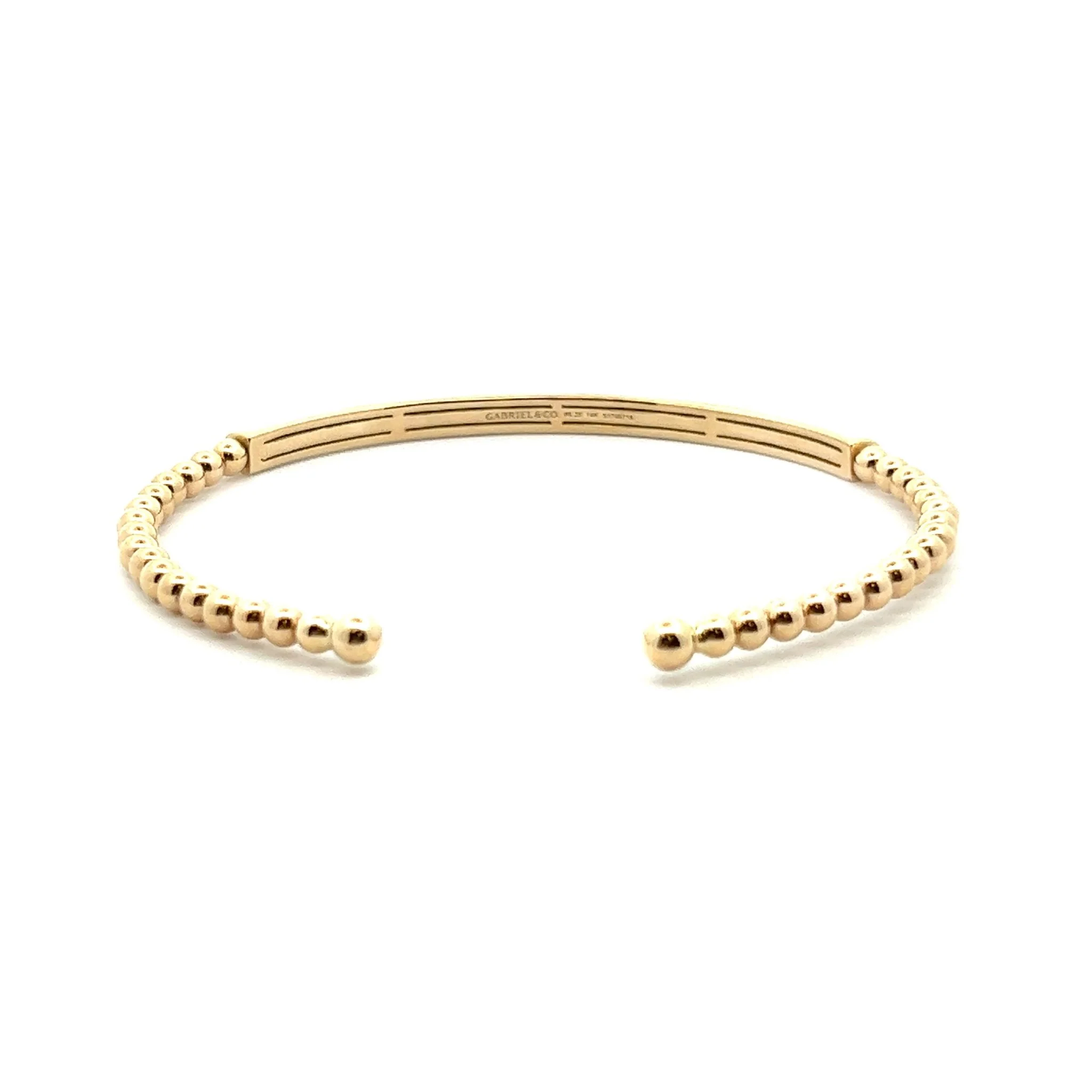 Gabriel & Co. 14k Yellow Gold Bujukan Bangle Bracelet with Black Enamel - Image 3