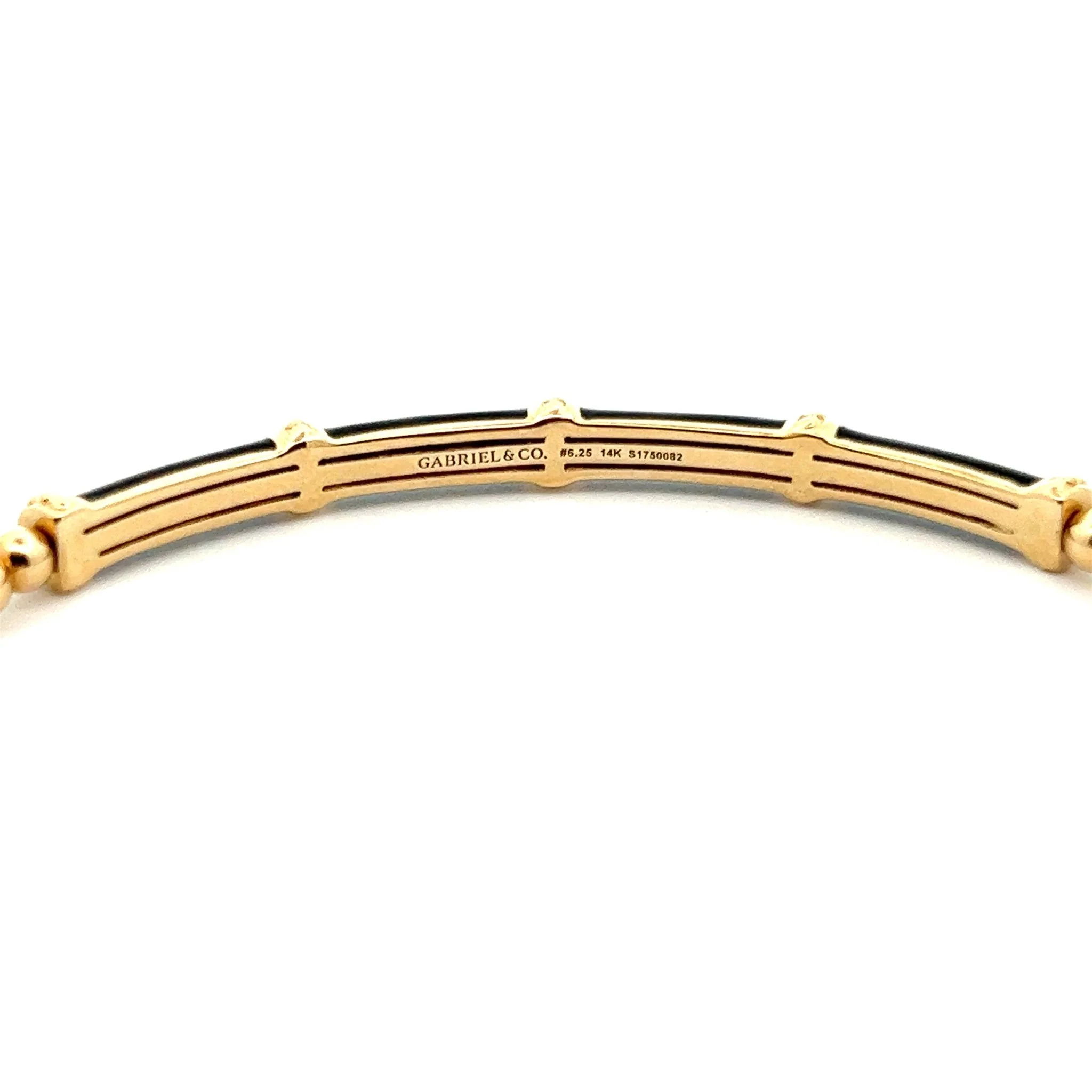 Gabriel & Co. 14k Yellow Gold Bujukan Bangle Bracelet with Black Enamel - Image 4