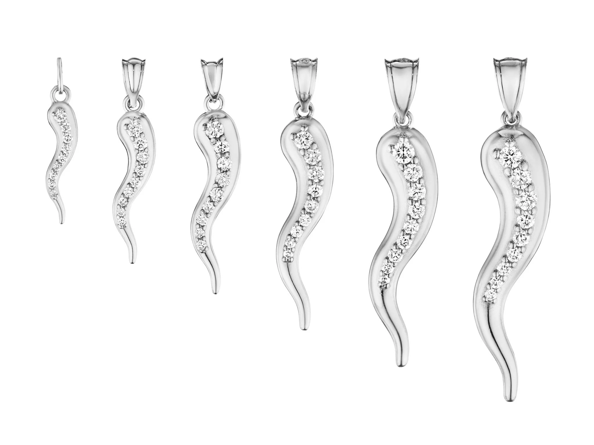 14k Diamond Italian Horn Pendant - Image 4