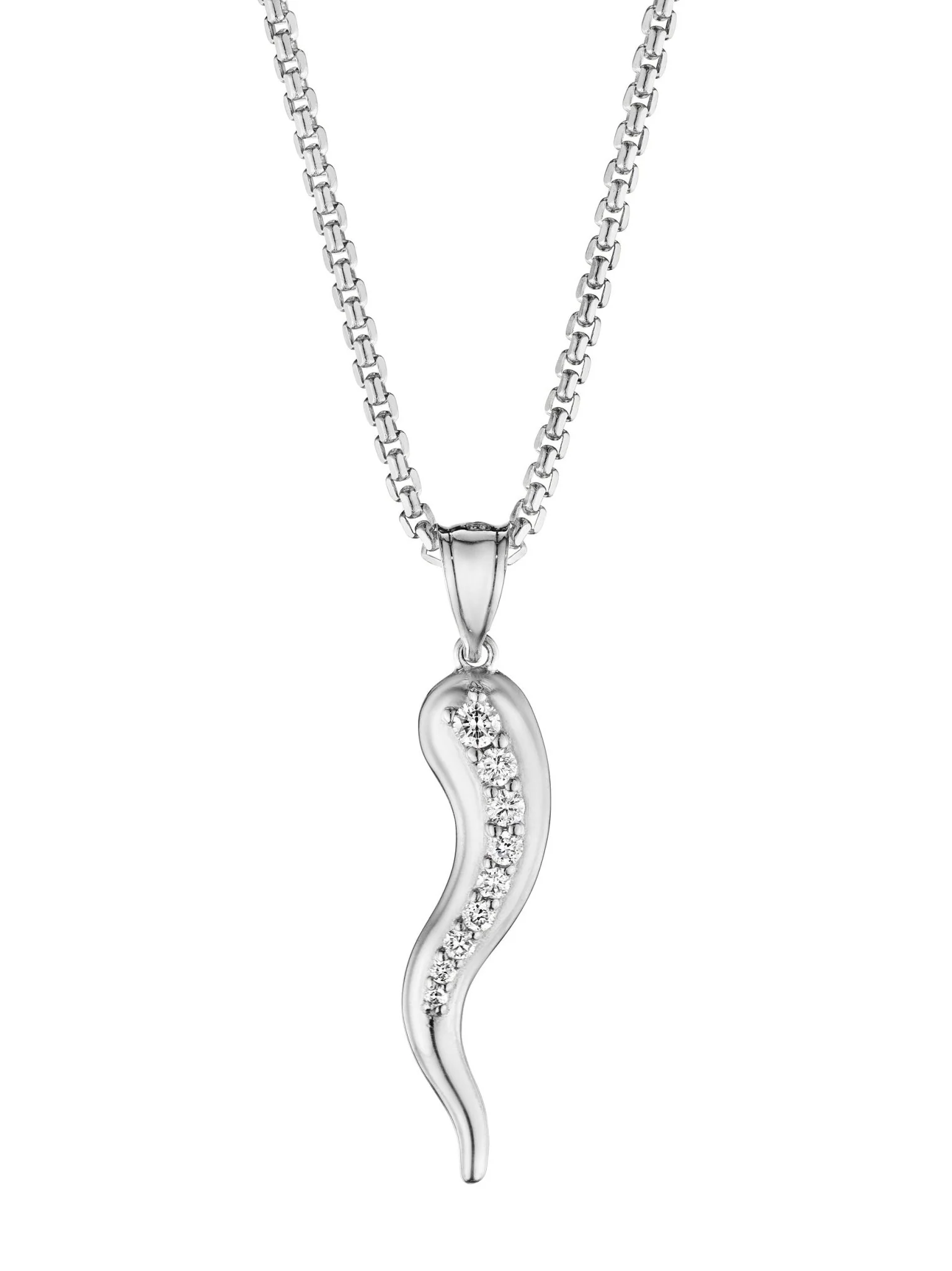 14k Diamond Italian Horn Pendant - Image 6