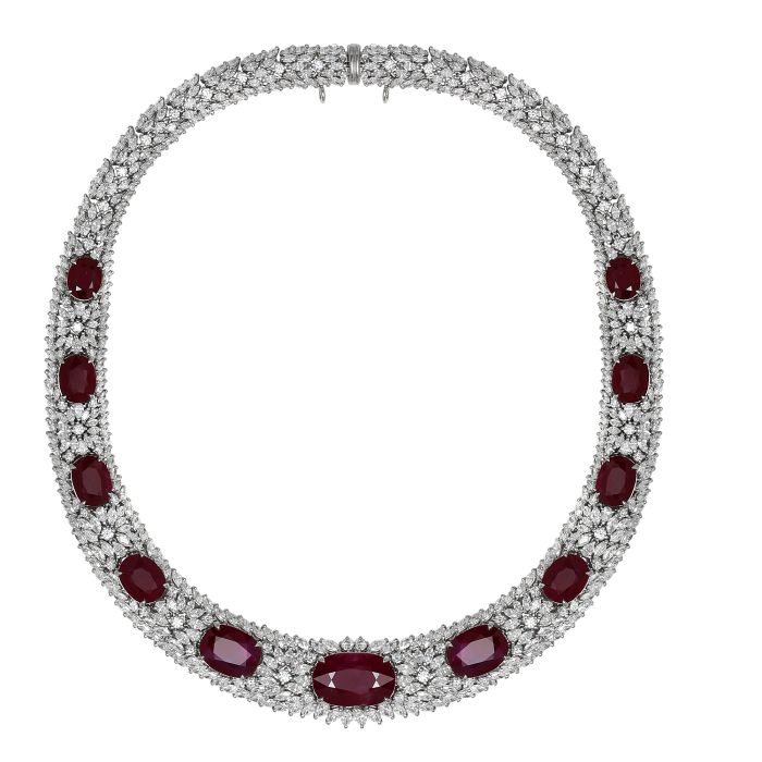 Diamond & Ruby Collar Necklace