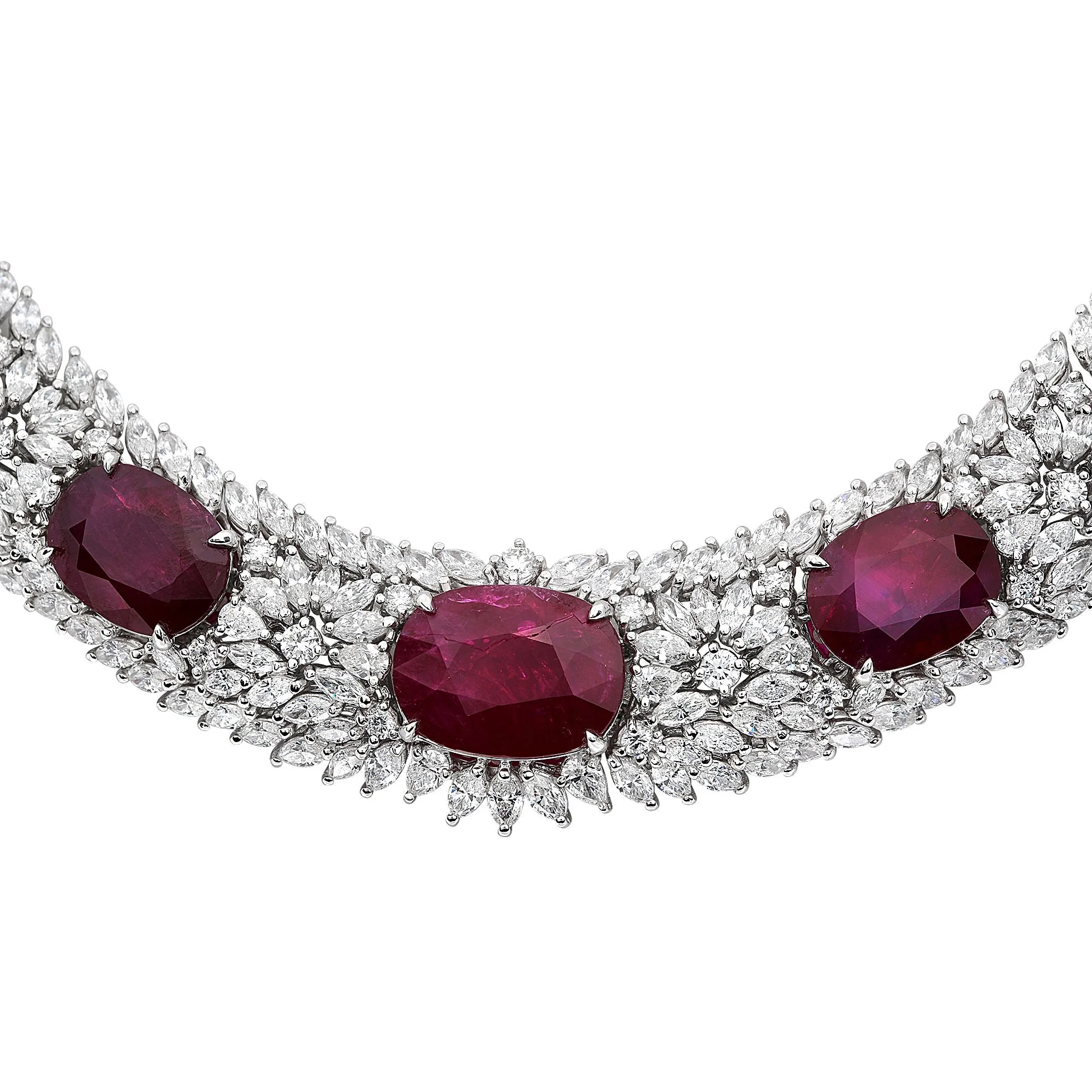 Diamond & Ruby Collar Necklace - Image 2