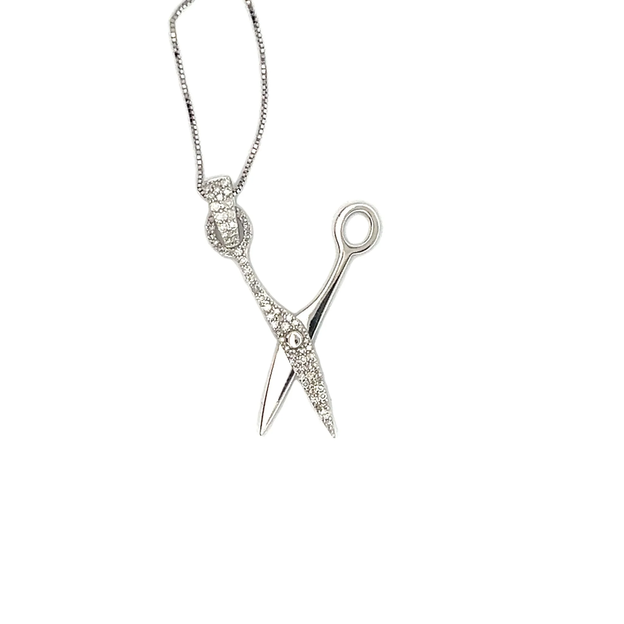 Diamond Scissors in 14Karat White Gold