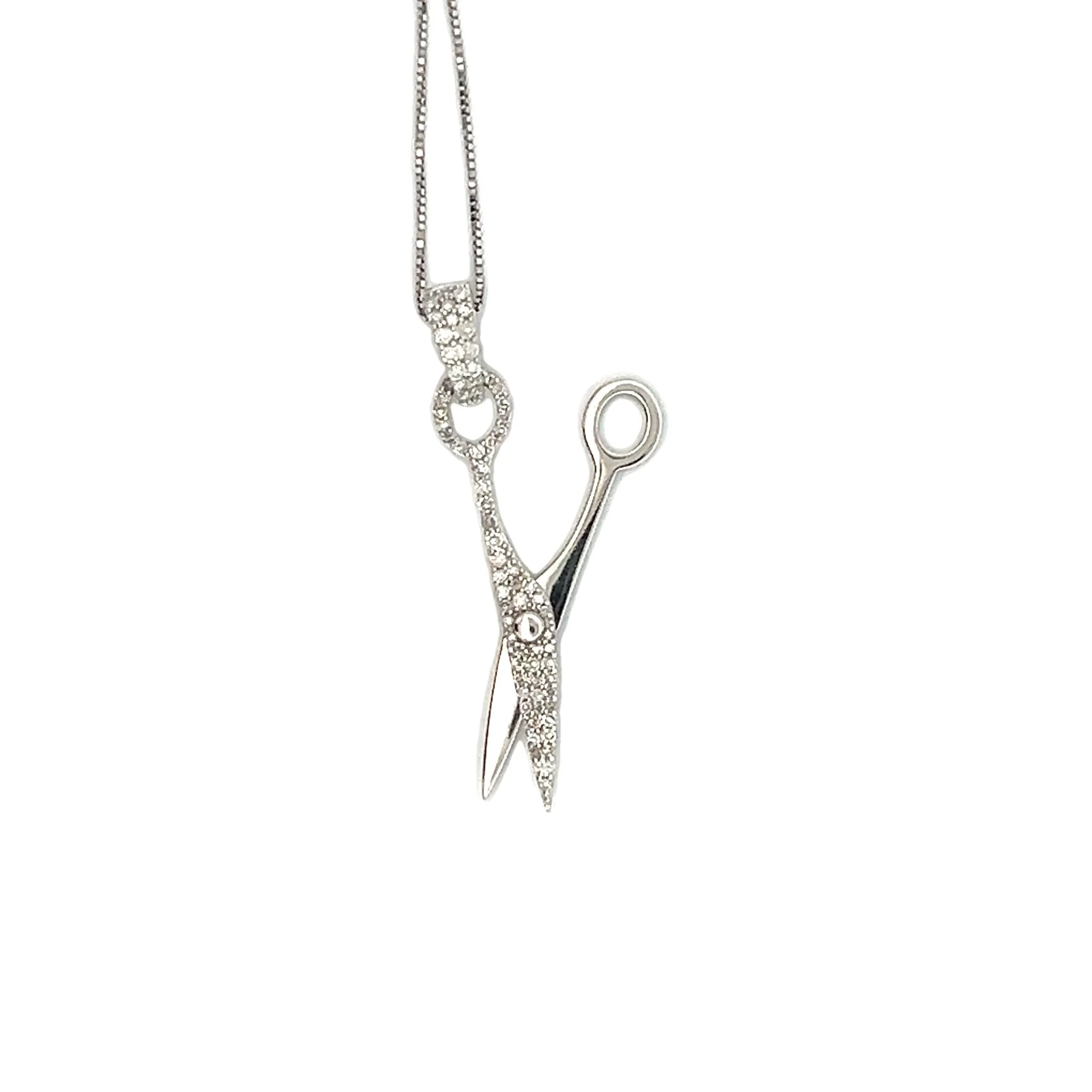 Diamond Scissors in 14Karat White Gold - Image 2