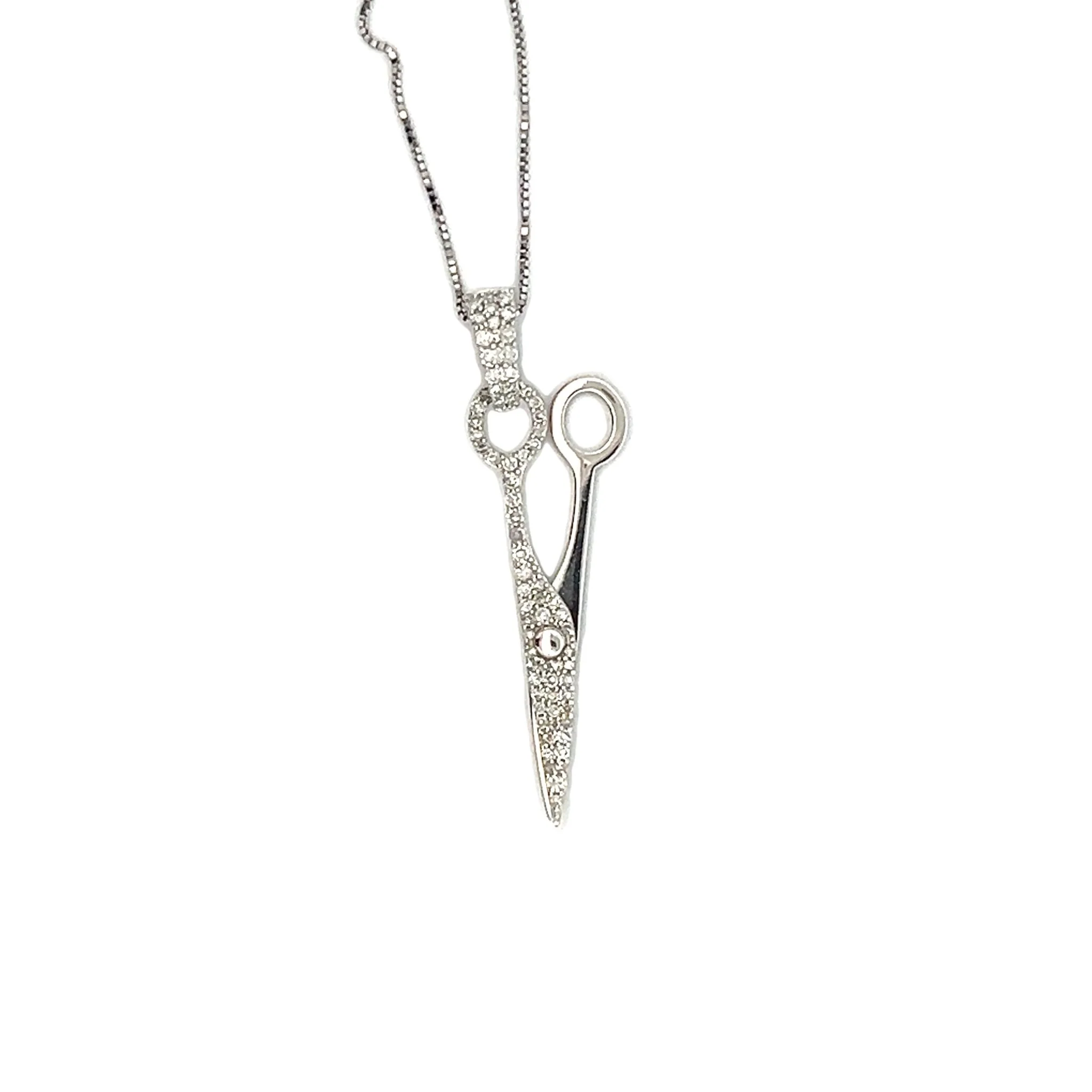 Diamond Scissors in 14Karat White Gold - Image 3