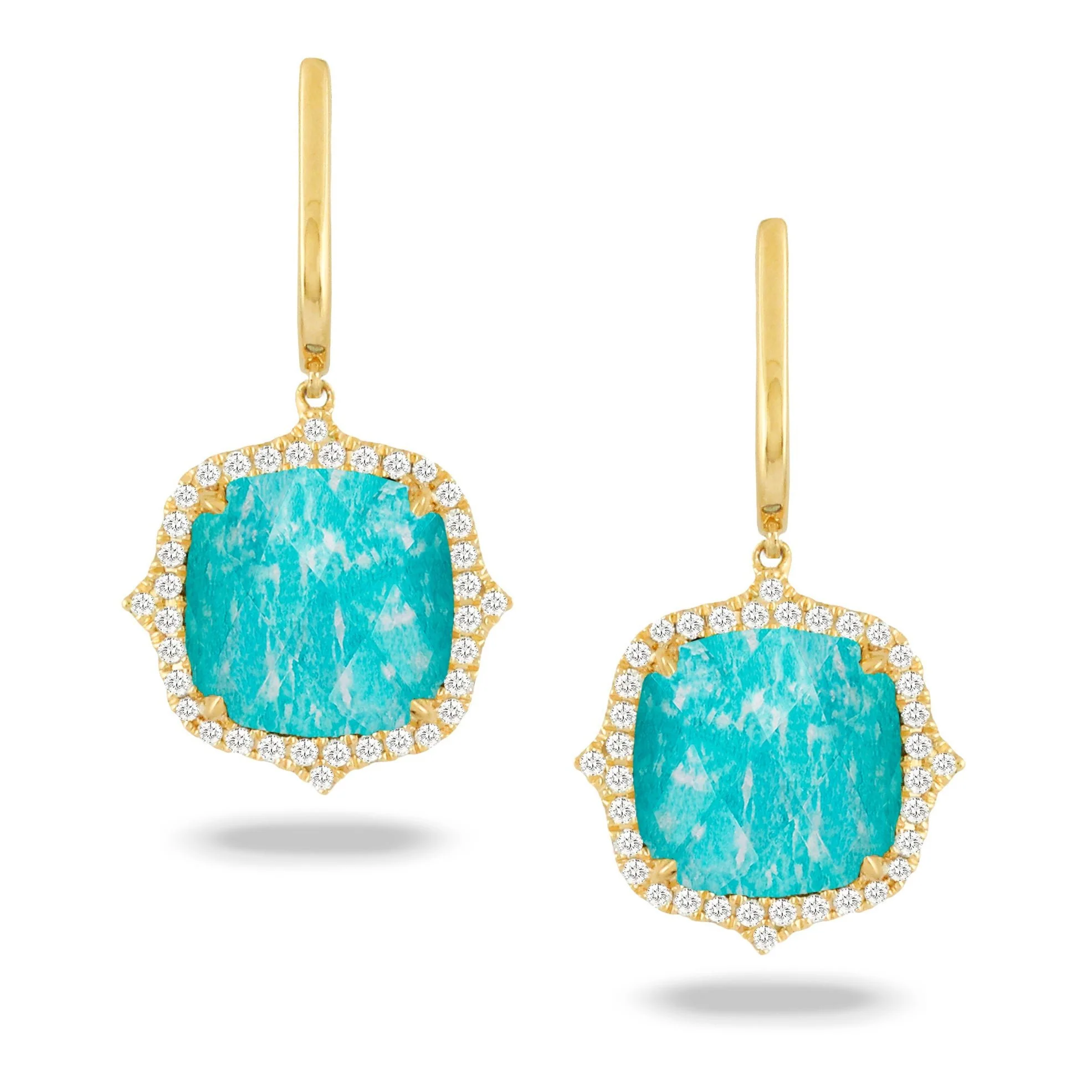 Doves By Doron Paloma /Amazon Breeze / 18K Yellow Gold Amazonite Earrings