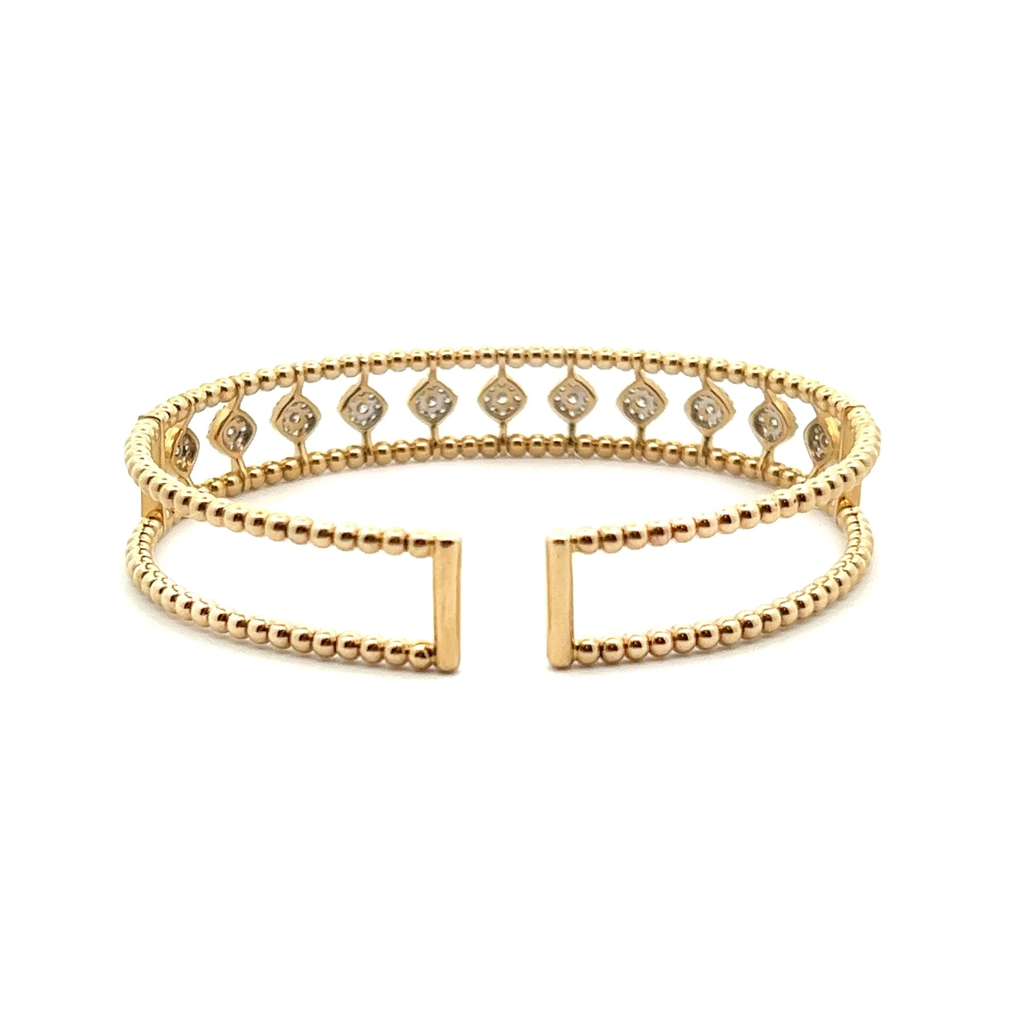 Gabriel & Co. 14K Gold Bujukan Cuff with Pave Diamonds - Image 3