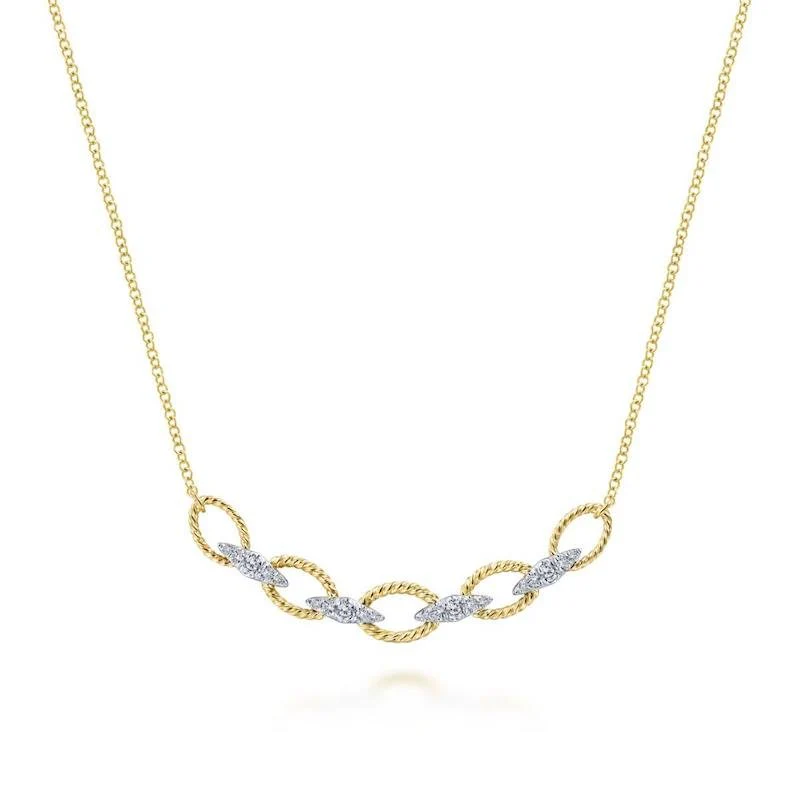 Gabriel & Co. 14k Two Tone Gold Hampton Diamond Necklace