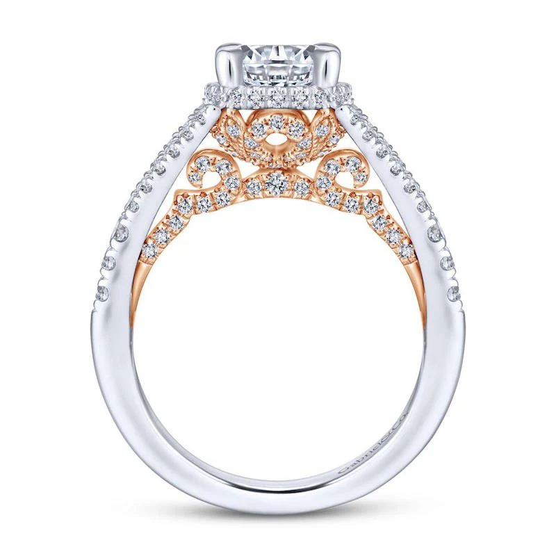 Gabriel & Co. 14k Two Tone Gold Infinity Split Shank Engagement Ring - Image 2