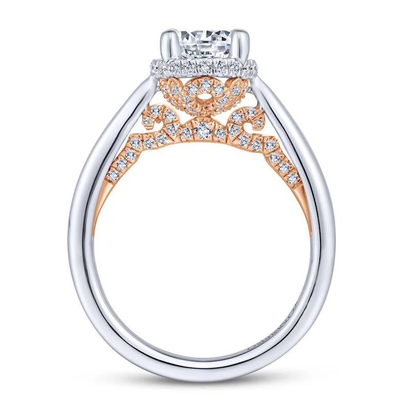 Gabriel & Co. 14k Two Tone Gold Infinity Straight Engagement Ring - Image 2