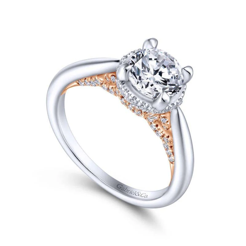 Gabriel & Co. 14k Two Tone Gold Infinity Straight Engagement Ring - Image 3