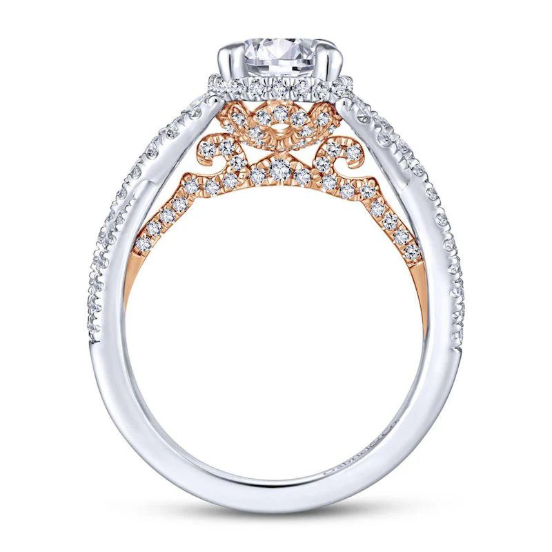 Gabriel & Co. 14k Two Tone Gold Infinity Twisted Engagement Ring - Image 2