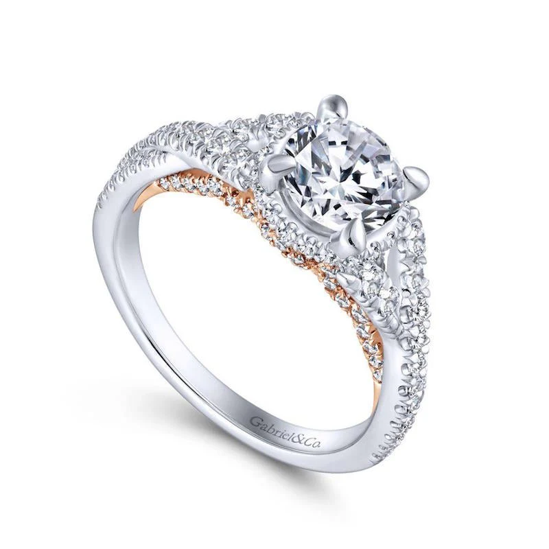 Gabriel & Co. 14k Two Tone Gold Infinity Twisted Engagement Ring - Image 3
