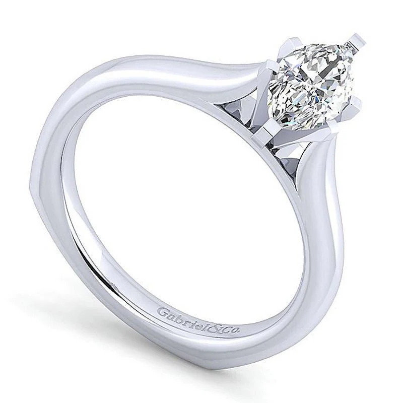 Gabriel & Co 14K White Gold Allie Solitaire Diamond Engagement Ring - Image 3