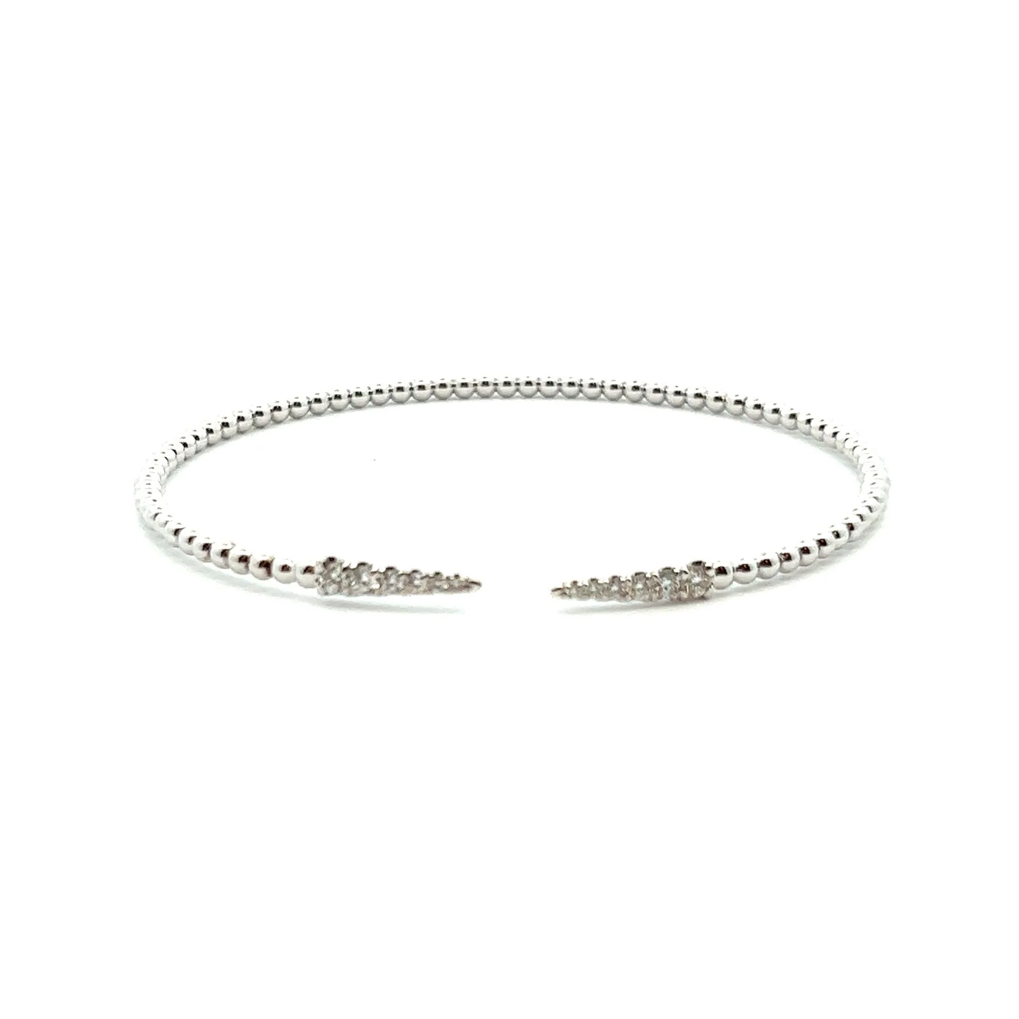 Gabriel & Co. 14k White Gold Bujukan Bangle Bracelet with Dia Diamonds