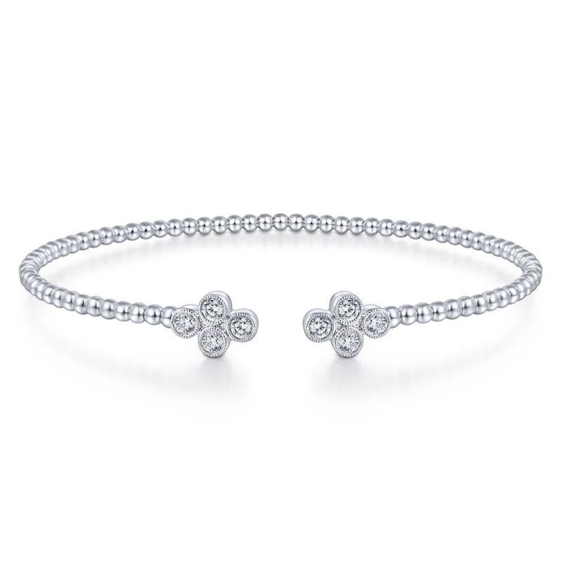 Gabriel & Co. 14k White Gold Bujukan Diamond Bangle Bracelet