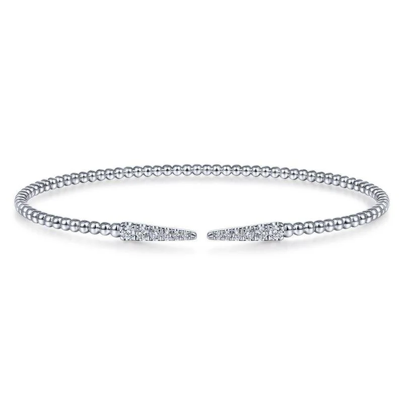 Gabriel & Co. 14k White Gold Bujukan Diamond Bangle Bracelet