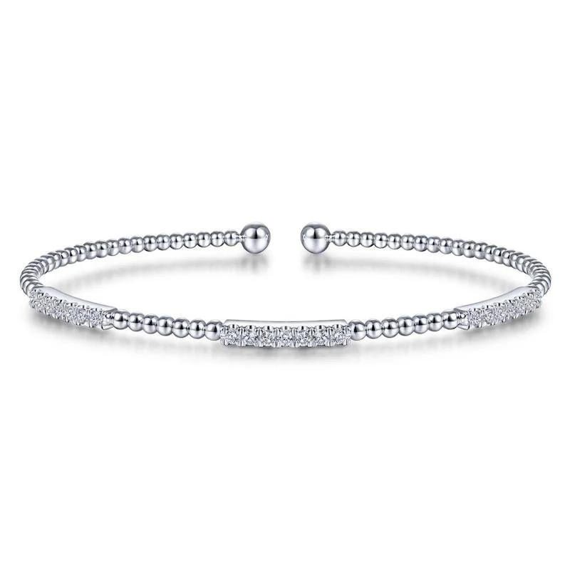 Gabriel & Co. 14k White Gold Bujukan Diamond Bangle Bracelet