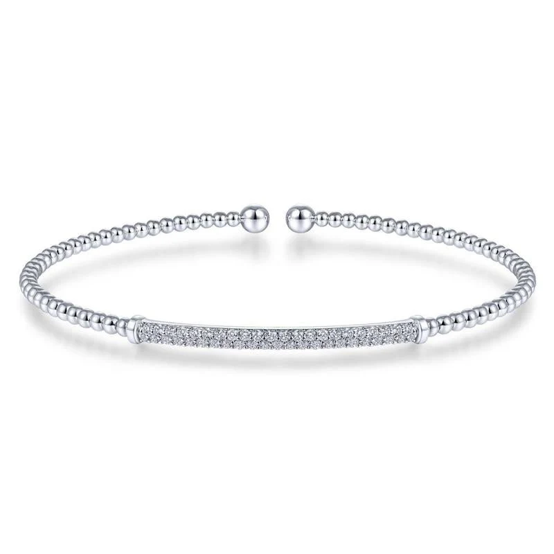 Gabriel & Co. 14k White Gold Bujukan Diamond Bangle Bracelet