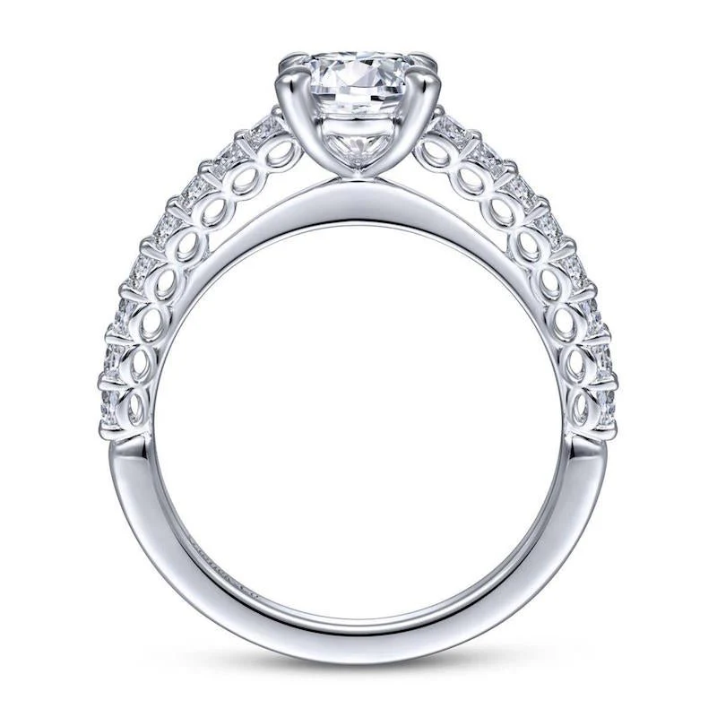 Gabriel & Co. 14k White Gold Classic Straight Engagement Ring - Image 2
