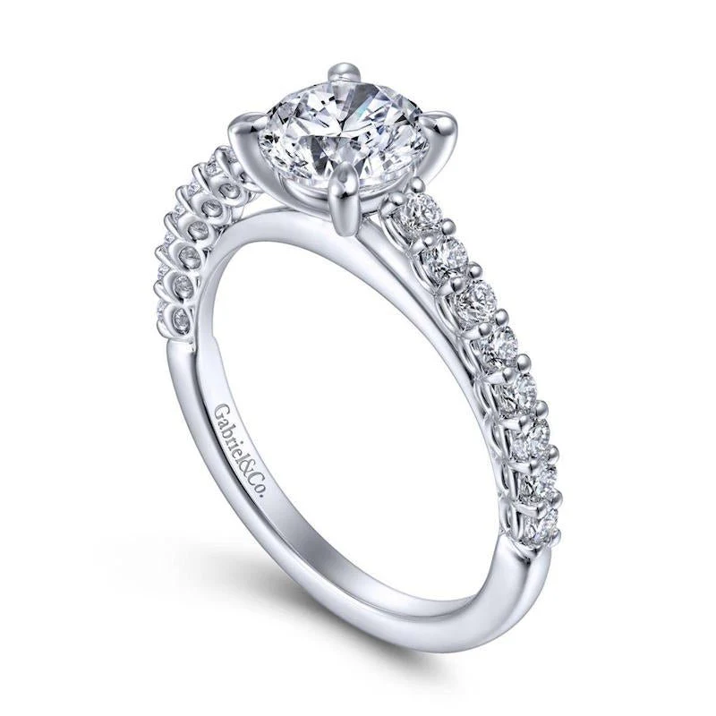 Gabriel & Co. 14k White Gold Classic Straight Engagement Ring - Image 3