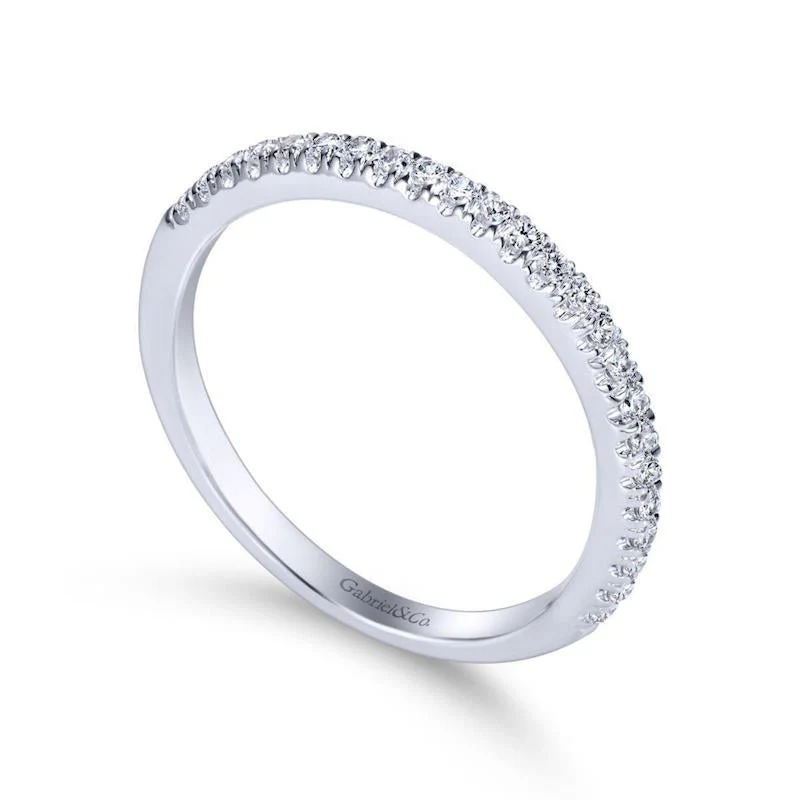 Gabriel & Co. 14k White Gold Contemporary Anniversary Wedding Band - Image 3