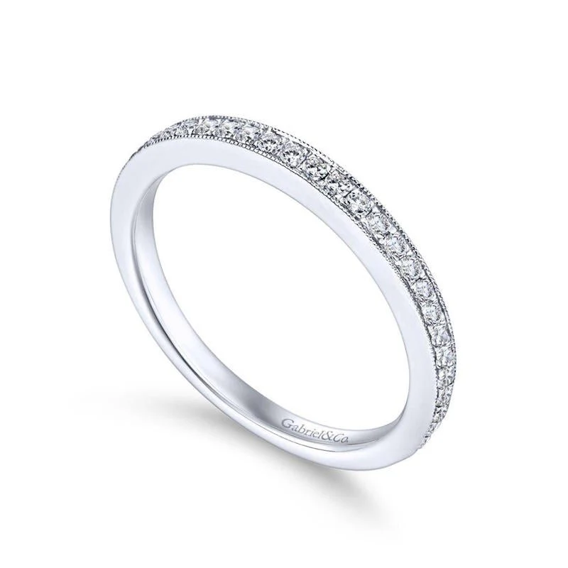 Gabriel & Co. 14k White Gold Contemporary Anniversary Wedding Band - Image 3