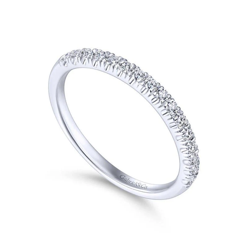 Gabriel & Co. 14k White Gold Contemporary Anniversary Wedding Band - Image 3