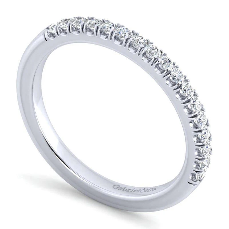 Gabriel & Co. 14k White Gold Contemporary Anniversary Wedding Band - Image 3