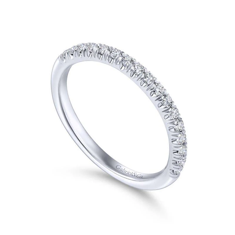 Gabriel & Co. 14k White Gold Contemporary Anniversary Wedding Band - Image 3