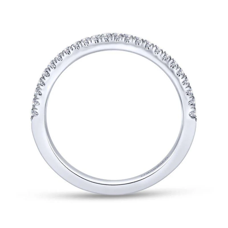 Gabriel & Co. 14k White Gold Contemporary Anniversary Wedding Band - Image 2