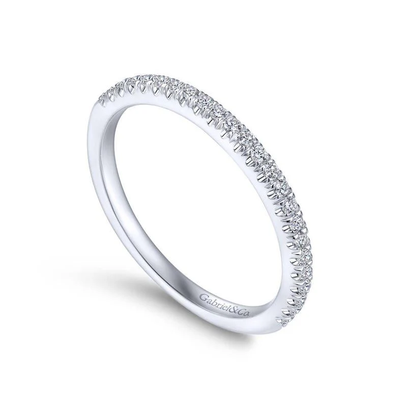 Gabriel & Co. 14k White Gold Contemporary Anniversary Wedding Band - Image 3
