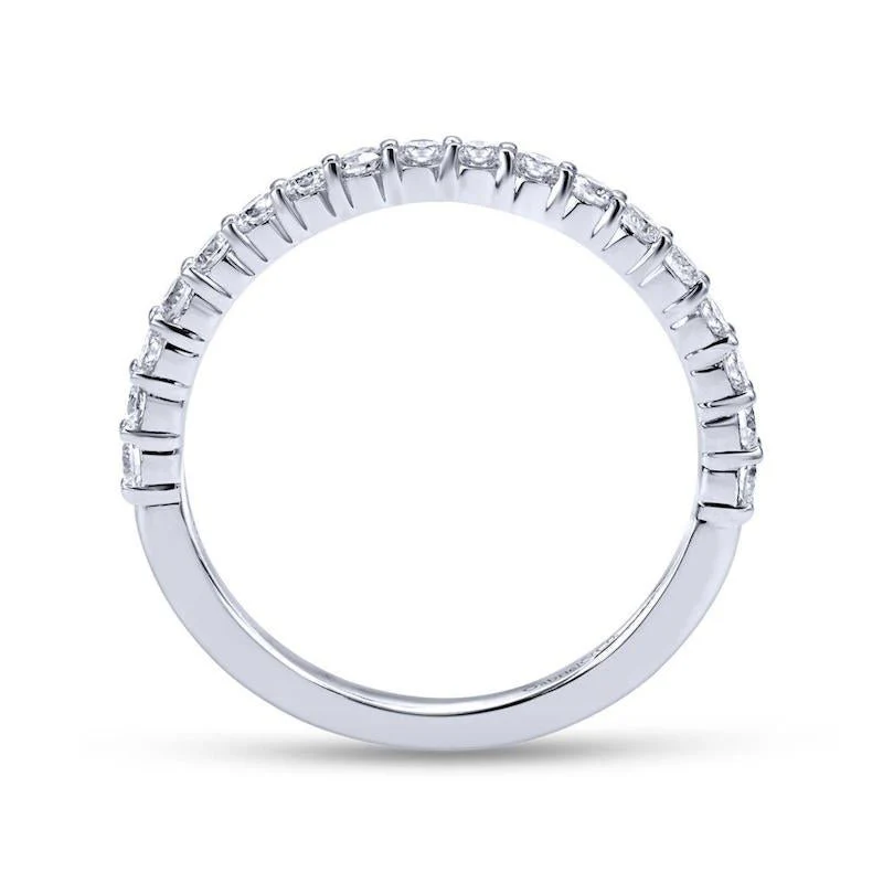 Gabriel & Co. 14k White Gold Contemporary Anniversary Wedding Band - Image 2